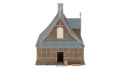3d rendering cabin wooden