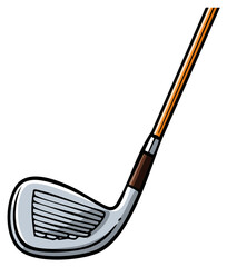 Cartoon golf club iron illustration for sports and leisure activities