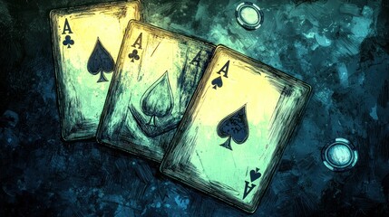 Three Aces in a Hand A Bold Poker Play Illustration