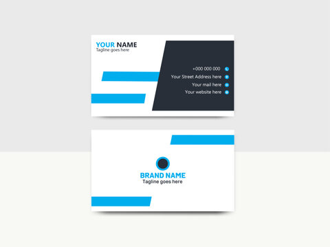 Modern Professional Business Card Template with Blue Accents