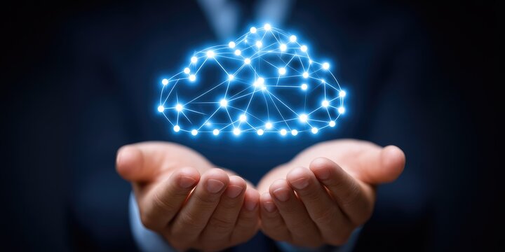 Transforming data management cloud technology digital innovation business environments professional settings futuristic concepts