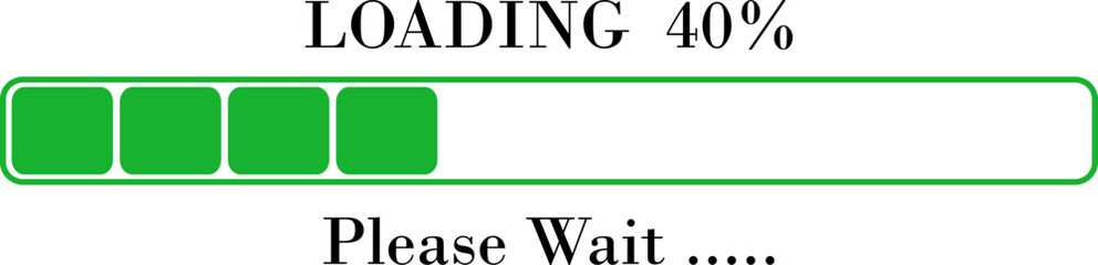Loading Bar Please Wait Progress Icon. Graphic Design Elements for Web, App, or Download Process with Please Wait Text. Percentage loading bar infographic icon. Load,Download indicator sign.