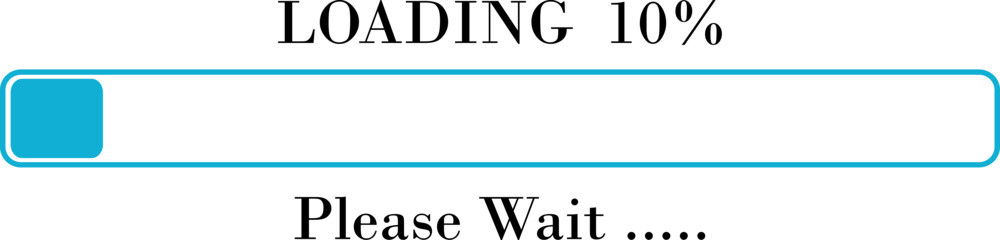 Loading Bar Please Wait Progress Icon. Graphic Design Elements for Web, App, or Download Process with Please Wait Text. Percentage loading bar infographic icon. Load,Download indicator sign.