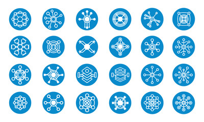 Abstract network and data connection icons set for modern digital technology