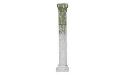 3d rendering column with moss