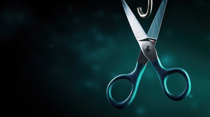 Scissors Cutting a Hook Symbol of Freedom and Overcoming Obstacles