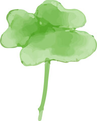 watercolor style green leaf branch floral bush sprout clover seamless pattern on white background