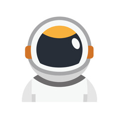 Astronaut with orange accents and yellow circle on helmet visor Keywords: astronaut, space, suit, exploration, science, cosmos, universe, sci-fi