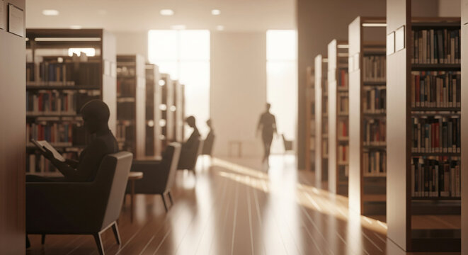 Abstract blurred modern library background, for home decor, wall art, digital art print, wallpaper, background