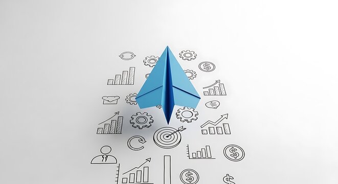 Charting the Course A Conceptual Visualization of Business Growth, Strategic Planning, and Innovation Guided by a Paper Airplane