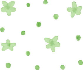 watercolor style green leaf branch floral bush sprout clover seamless pattern on white background