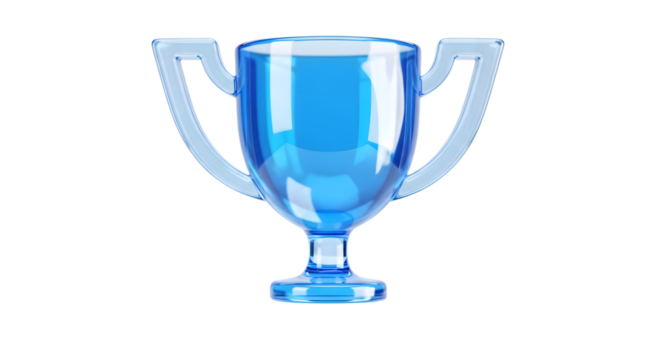 Blue glass trophy cup