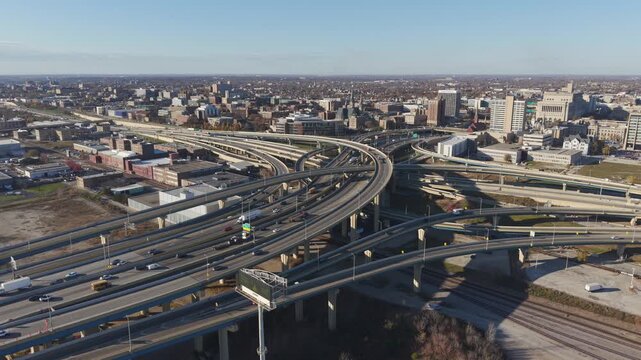 The Marquette Interchange is a major freeway interchange in downtown Milwaukee, Wisconsin, located near Marquette University.
