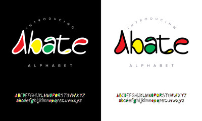 Colorful playful alphabet font with bold rounded strokes, perfect for kids projects, posters, branding, and fun creative designs