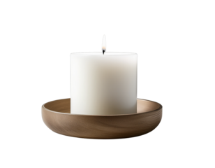 Candle white minimalist isolated PNG