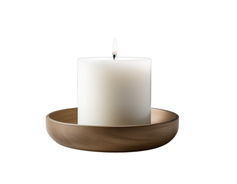 Candle white minimalist isolated PNG