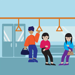 Daily commute to work a journey on a passenger train transportation design