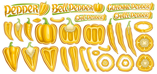 Vector Yellow Pepper Set