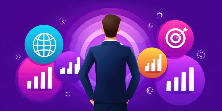 Business growth strategies for professionals digital environment infographic business insights innovative viewpoint data-driven success