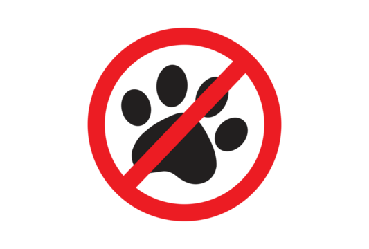 No Pets Allowed' sign, perfect for apartments and businesses seeking a clean, professional, and allergy-friendly environment
