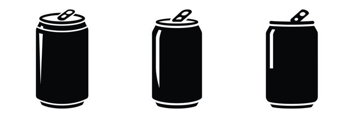 energy drink minimal food icon set, black color and white background