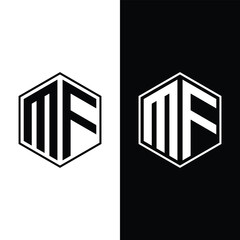 Initial letter MF hexagon logo design vector illustration Stock Vector.