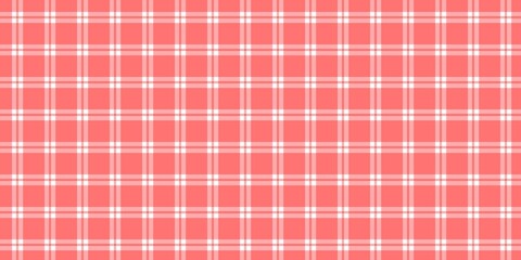Coral red gingham plaid checkered pattern background. Soft pastel tartan design with a subtle Christmas vibe, perfect for fabric, wrapping, scrapbooking, and cozy holiday digital projects.