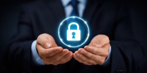 Protecting digital security hands-on approach to data privacy corporate environment visual representation professional setting cybersecurity awareness