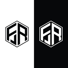FR Hexagon Logo Design Inspiration Stock Vector and Vector Art.