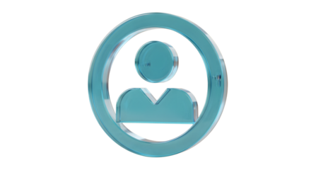 Blue glass user icon