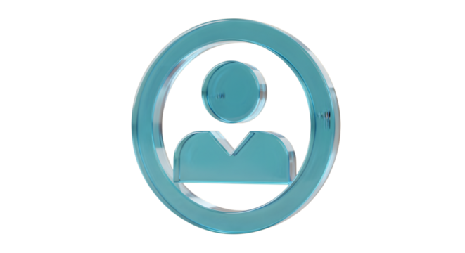Blue glass user icon