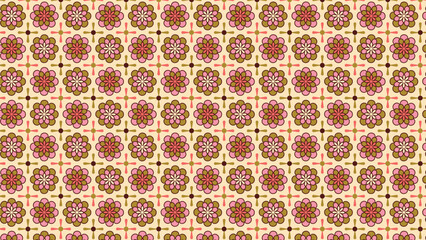 Floral Pattern Design With Retro Style, Textile Ornament, Decorative Flower Elements