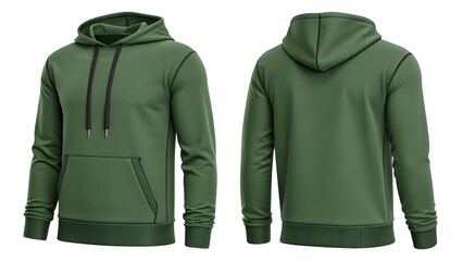 Blank Green Men’s Hoodie Mockup – Front View Apparel Template for Designers