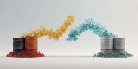 Oil barrel rug rock raw mineral crude oil petroleum natural resource.