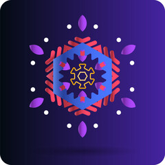 Symmetrical composition of geometric shapes. Abstract element for design. Vector illustration in a flat style with simple shapes.