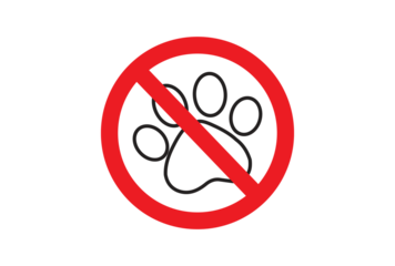No Pets Allowed' sign, perfect for apartments and businesses seeking a clean, professional, and allergy-friendly environment