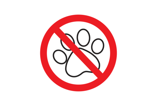 No Pets Allowed' sign, perfect for apartments and businesses seeking a clean, professional, and allergy-friendly environment - Powered by Adobe