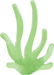 watercolor style green leaf branch floral bush sprout clover seamless pattern on white background