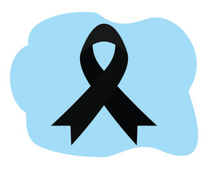 black ribbon sign. black ribbon symbol. Support ribbon red. Support symbol. memorial ribbon. sadness sign. respect ribbon