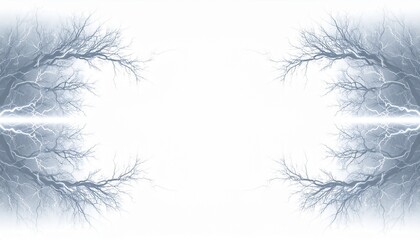 Obraz premium Abstract lightning tree branches on white background, electric energy concept, power and nature fusion, dynamic light effect