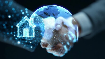 Global real estate partnership handshake concept - Powered by Adobe