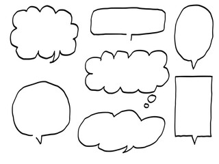 手描きあしらいセット　吹き出し　漫画