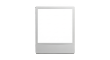 Modern white and gray rectangular digital display screen isolated on transparent background
