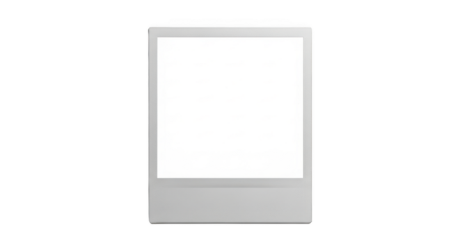 Modern white and gray rectangular digital display screen isolated on transparent background