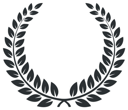 Classic laurel wreath in elegant vector format depicting victory or achievement and timeless designs