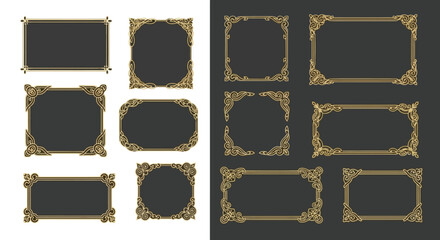 Elegant Vintage Frame Collection Decorative Border Designs for Digital Art and Graphic Design Projects