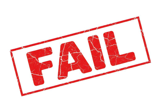 Red fail stamp isolated on transparent background