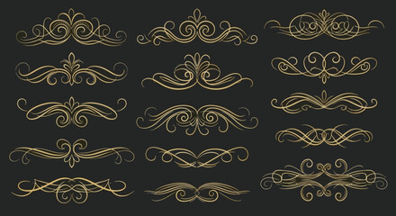 Elegant Gold Ornament Collection Vector Design Elements for Decorative Accents and Vintage Flair