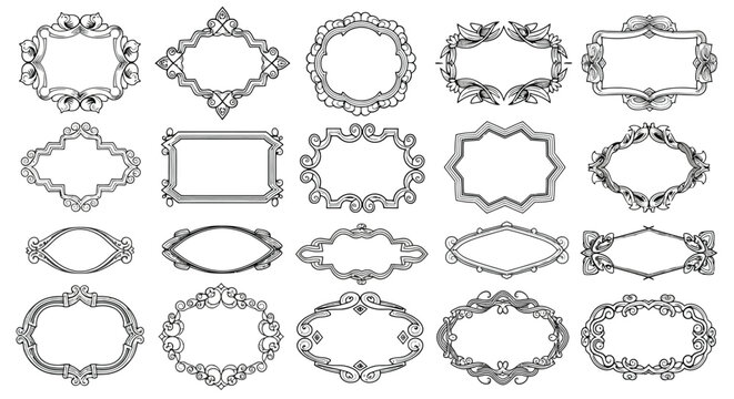 Decorative Frame Collection Elegant Ornate Borders for Design Projects and Creative Works