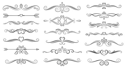 Obraz premium Decorative Flourishes and Ornaments Set Elegant Vector Dividers for Design Projects